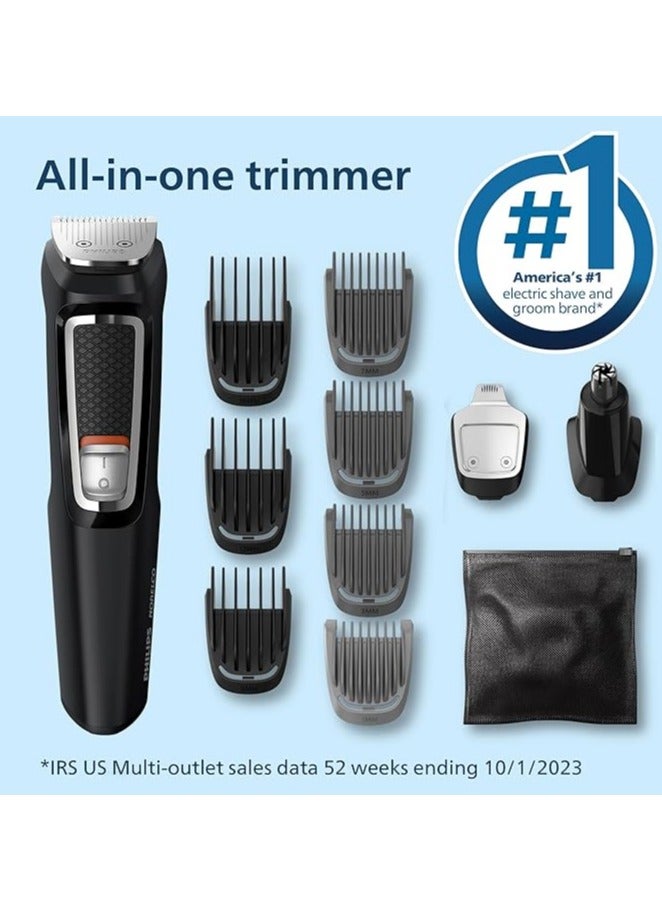 Norelco Multi Groomer All-in-One Trimmer Series 3000-13 Piece Mens Grooming Kit for Beard, Face, Nose, Ear Hair Trimmer and Hair Clipper - No Blade Oil Needed, MG3740/40