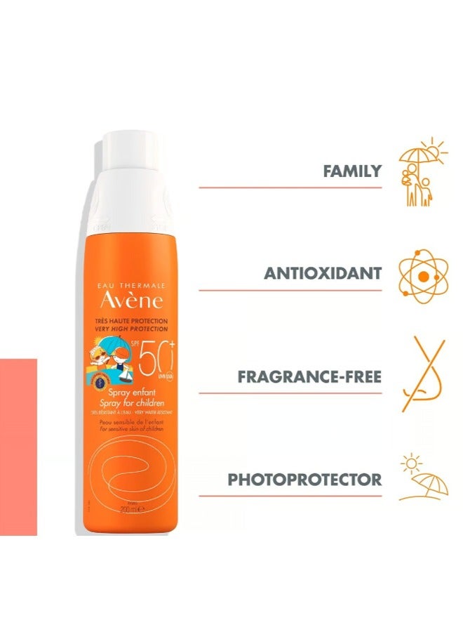 Very High Protection SPF 50+ UVA/UVB Spray for Children 200 MLml