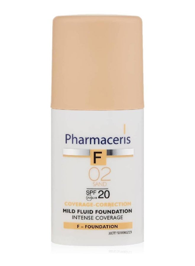 Intense Coverage Mild Fluid Foundation Sand 02 SPF20 30ml