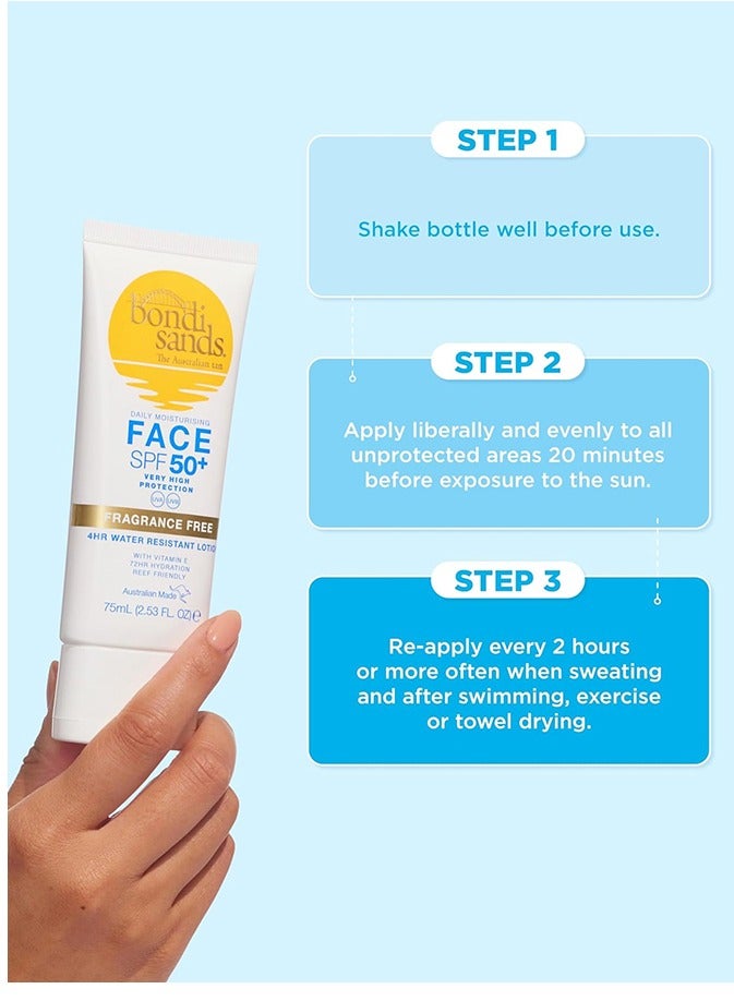 Bondi Sands Sunscreen Lotion Spf50+ - Face 75ml