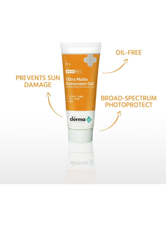 The Derma Co. Ultra Matte Sunscreen Gel With SPF 60 PA+++ 50g