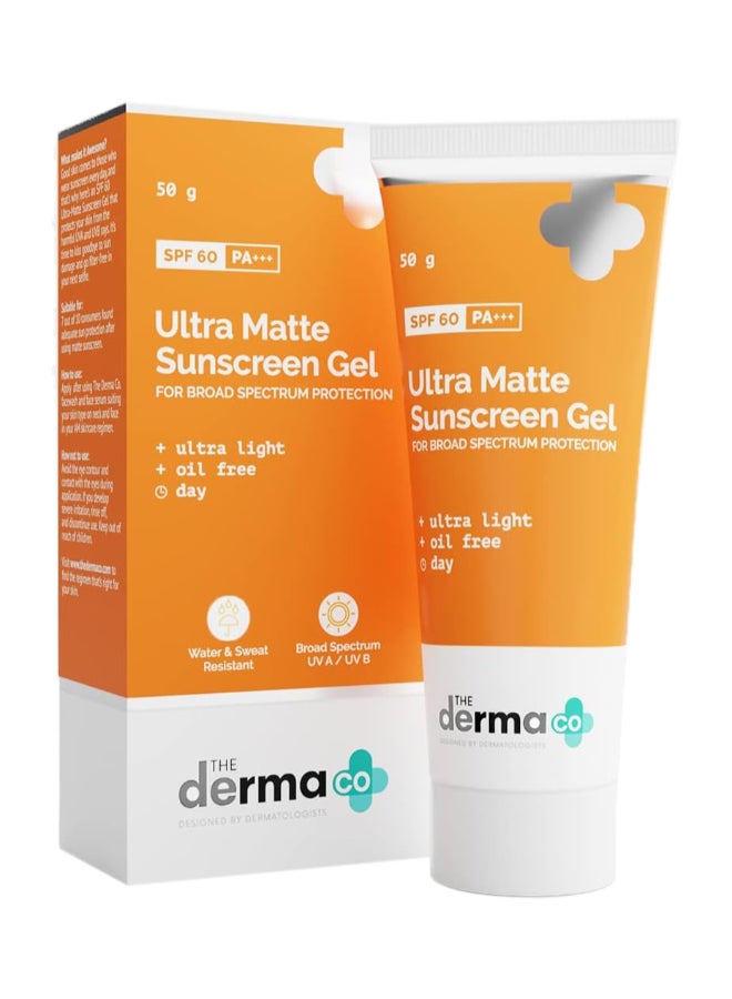 The Derma Co. Ultra Matte Sunscreen Gel With SPF 60 PA+++ 50g