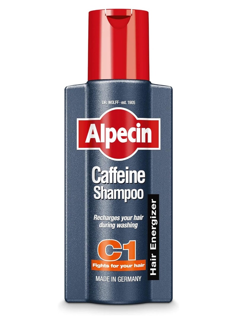 Caffeine Shampoo C1 reduces hair loss