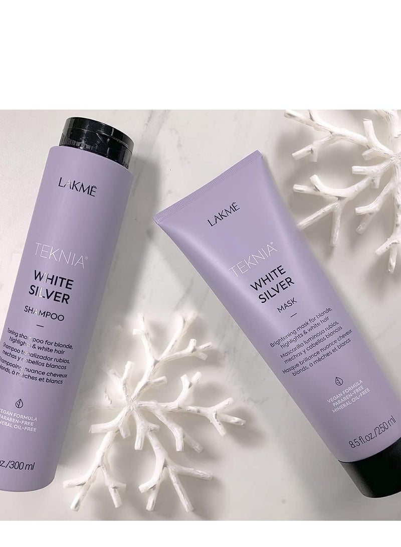 Lakme Teknia Hair Crae White Silver Shampoo for Toning the Blonde Highlights and White Hair 300ml