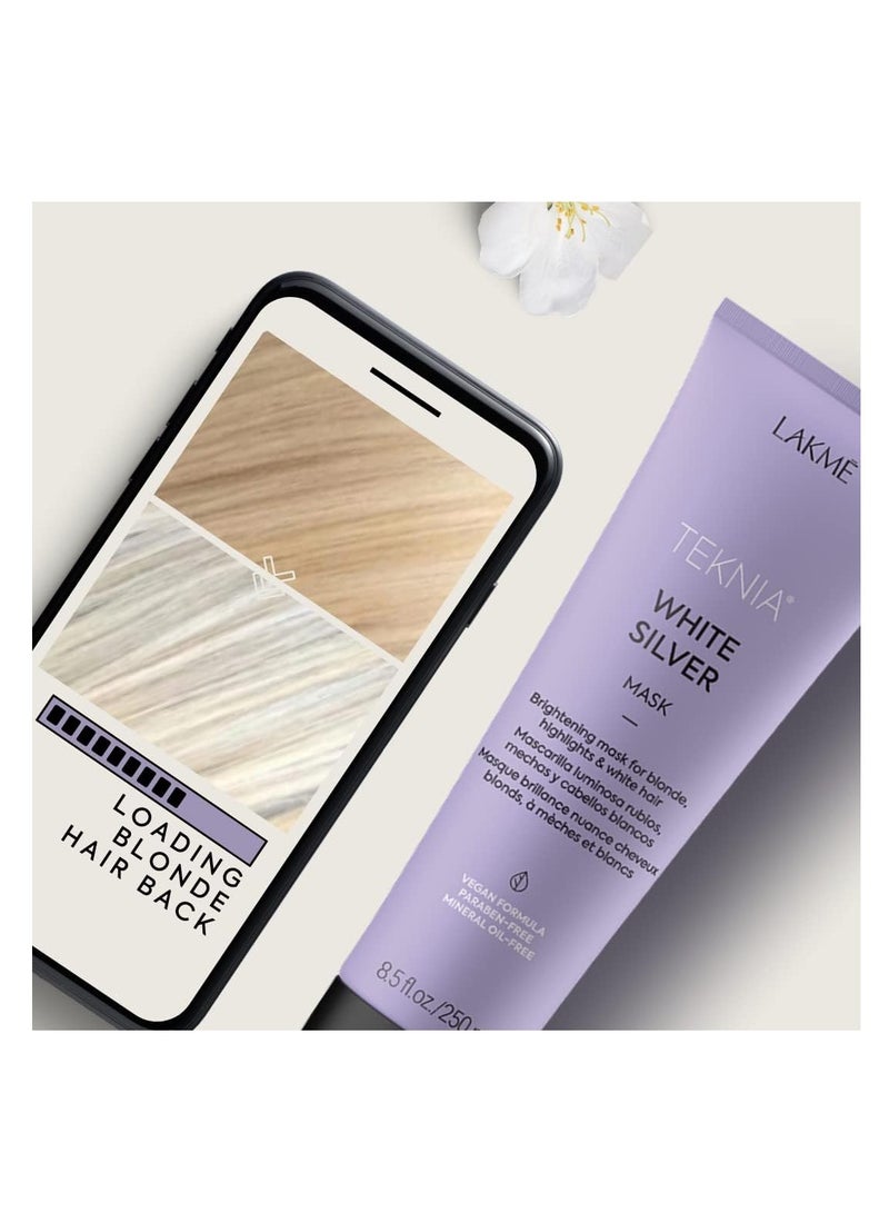 Lakme Teknia Hair Crae White Silver Shampoo for Toning the Blonde Highlights and White Hair 300ml