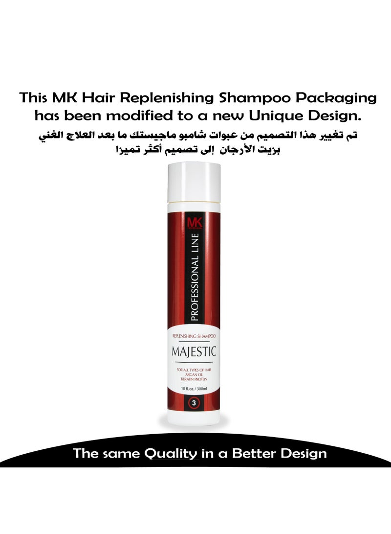 Majestic Keratin Replenishing All Hairs Shampoo with Argan oil for Women, 300 ml