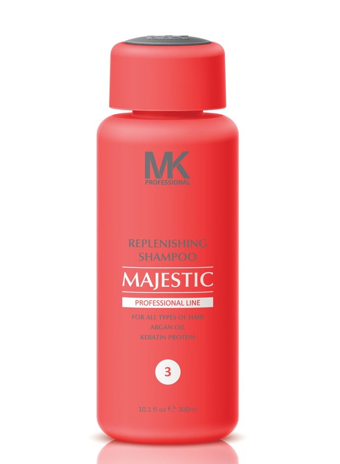 Majestic Keratin Replenishing All Hairs Shampoo with Argan oil for Women, 300 ml