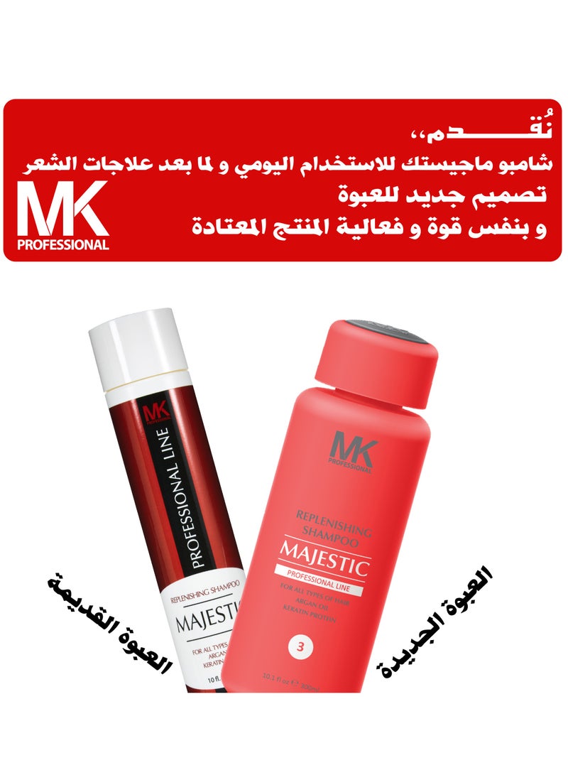 Majestic Keratin Replenishing All Hairs Shampoo with Argan oil for Women, 300 ml