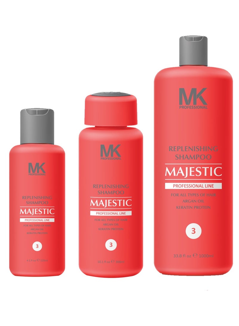 Majestic Keratin Replenishing All Hairs Shampoo with Argan oil for Women, 300 ml