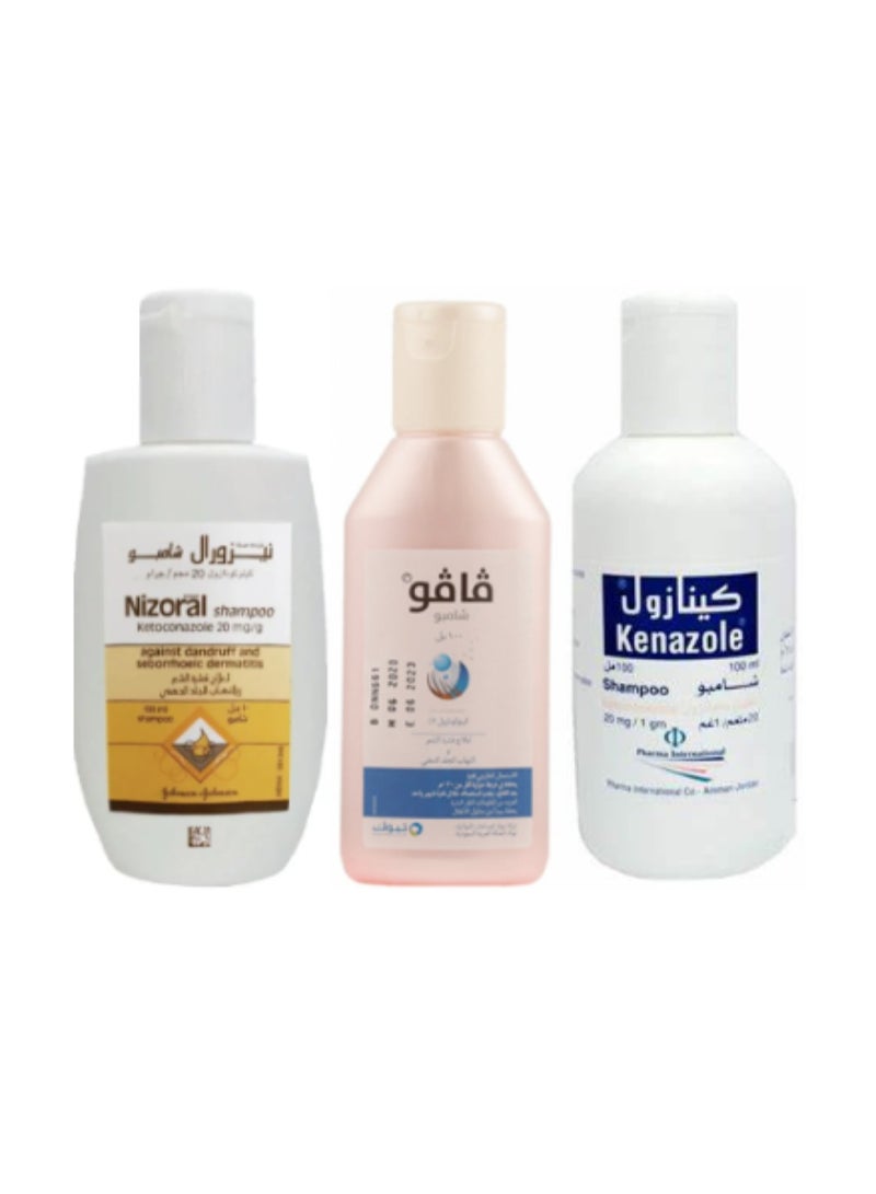 Nizoral Shampoo 100ml + Kenazole Shampoo-100ml + Vavo Shampoo-100ml 3PCS