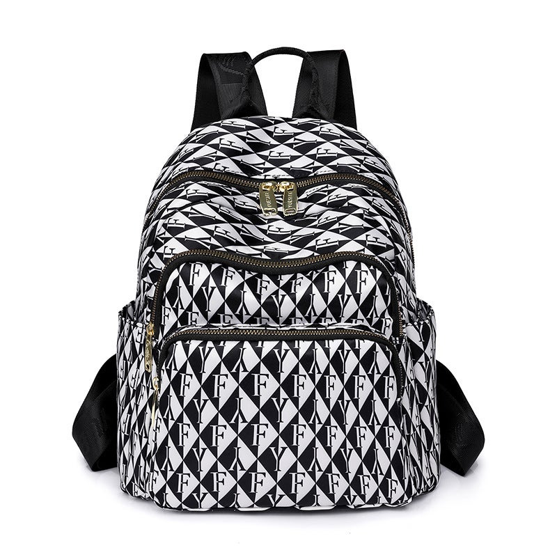 Fashion Print Womens Backpack for Travel F letter