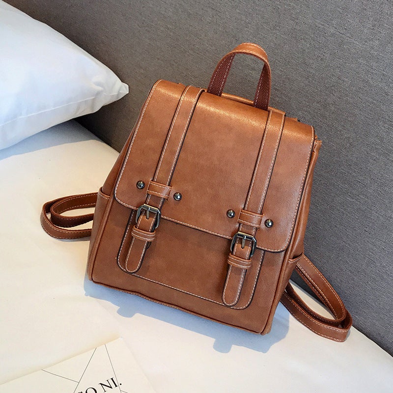 Classic Fashion Ladies Mini PU Backpack Light brown