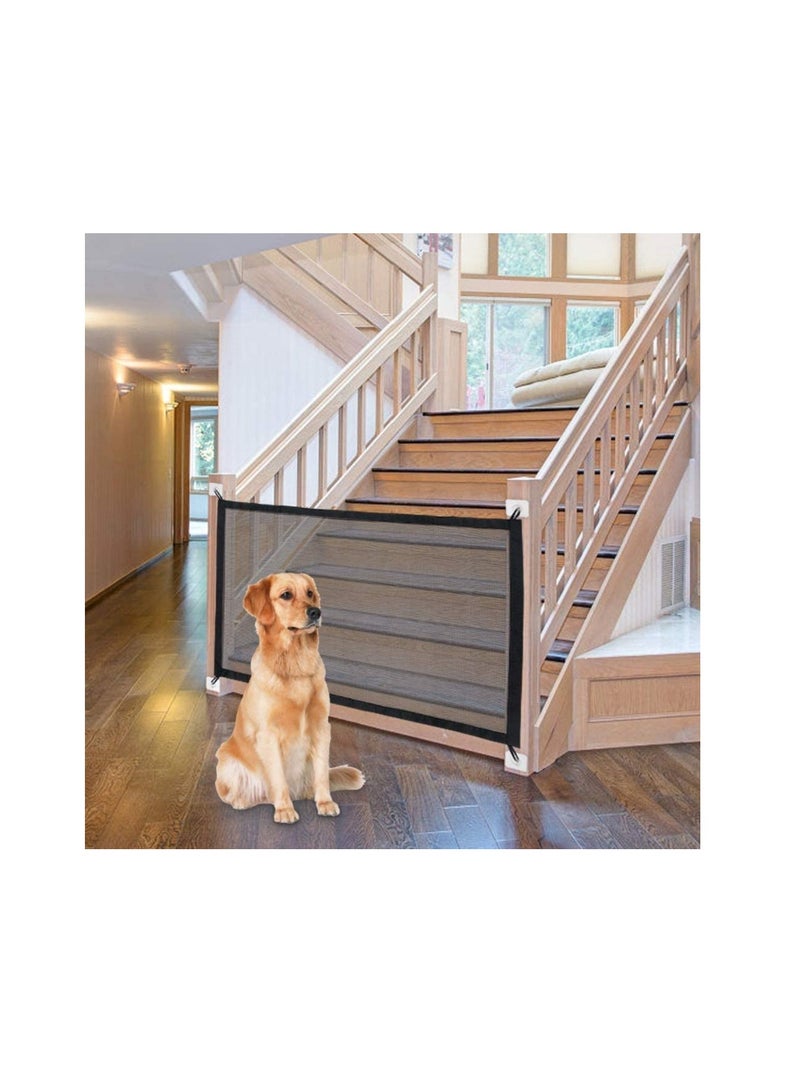 Retractable Baby Gate Magic Pet Gate for The House Providing a Safe Enclosure to Play and Rest, 110cm*72cm