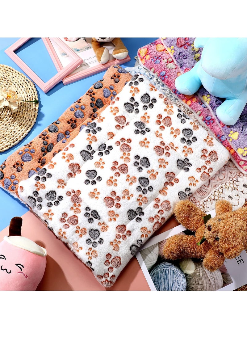 Ultra Soft Pet Bed for Cats and Small Dogs, 21x14 Inches Dog Crate Pad with Cute Star Print, Washable and Reversible Fleece Kennel Mat, Ideal for Indoor Cats, Small Dogs, and Cat Carriers, 53 x 36 cm