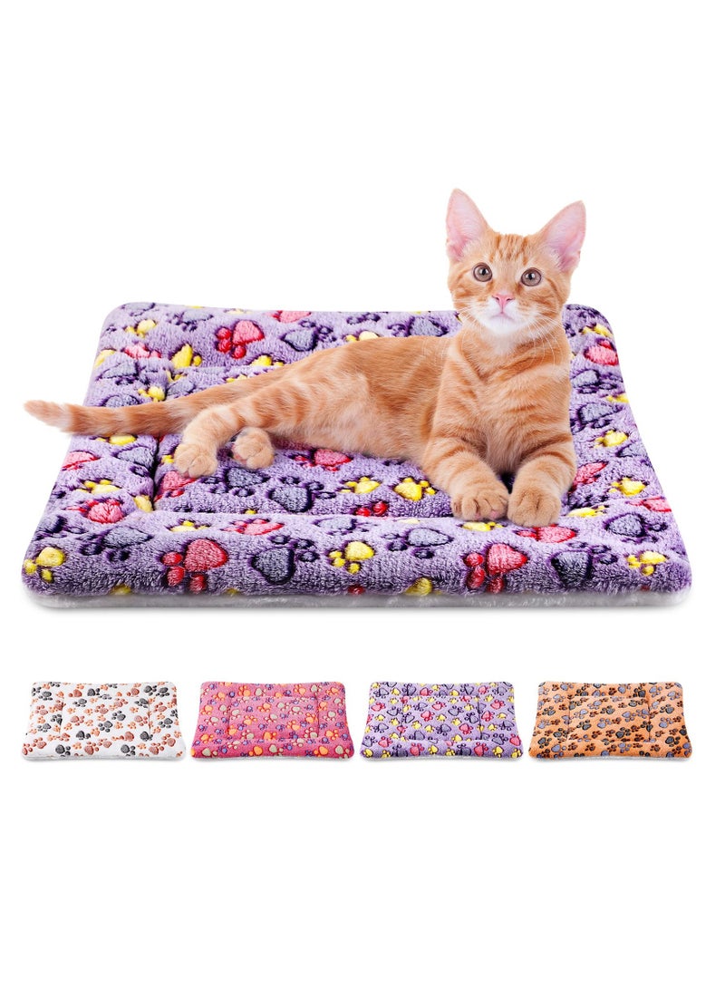 Ultra Soft Pet Bed for Cats and Small Dogs, 21x14 Inches Dog Crate Pad with Cute Star Print, Washable and Reversible Fleece Kennel Mat, Ideal for Indoor Cats, Small Dogs, and Cat Carriers, 53 x 36 cm