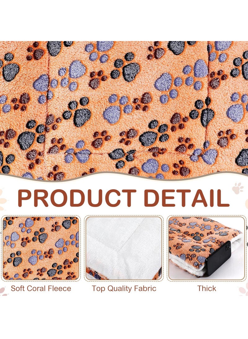 Ultra Soft Pet Bed for Cats and Small Dogs, 21x14 Inches Dog Crate Pad with Cute Star Print, Washable and Reversible Fleece Kennel Mat, Ideal for Indoor Cats, Small Dogs, and Cat Carriers, 53 x 36 cm