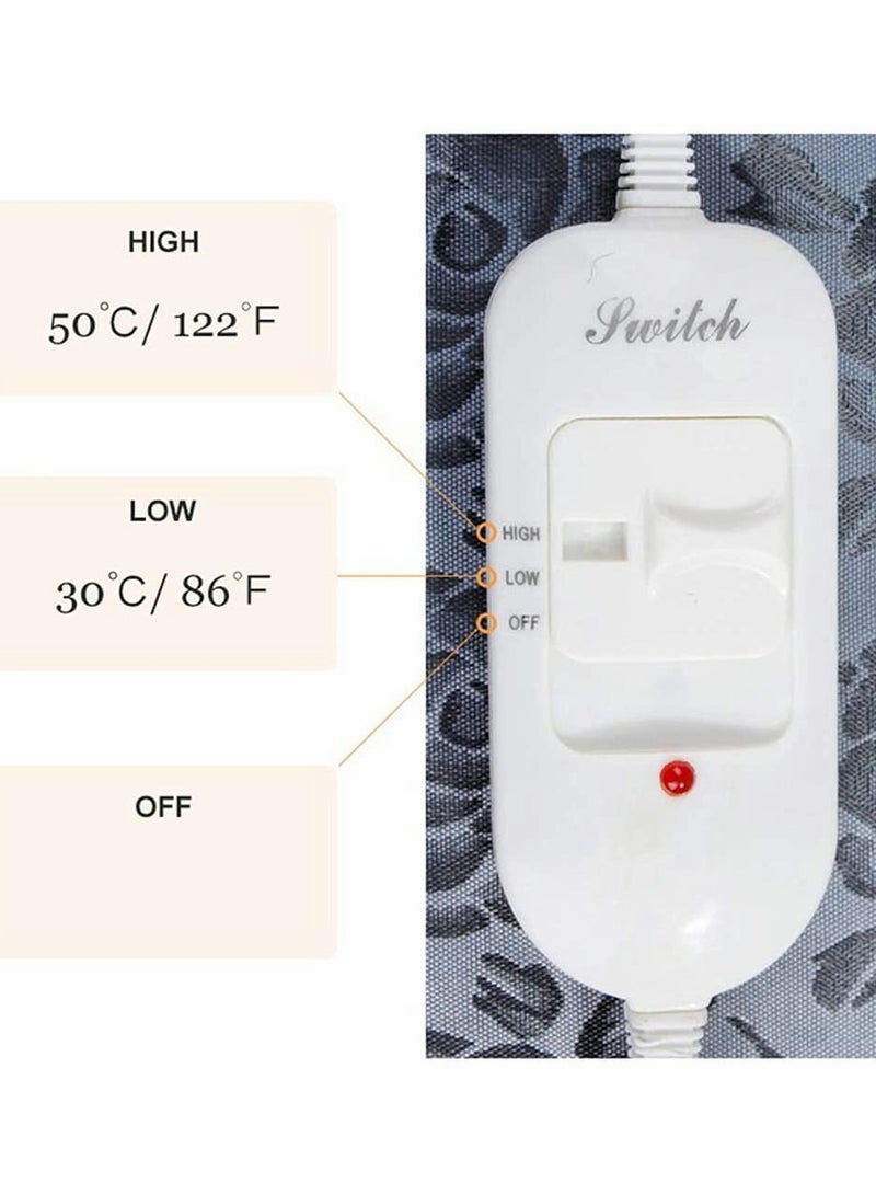 Pet Heating Pad, Waterproof Electric Heating Mat Indoor, Adjustable Warming Mat, Pets Heated Bed With Chew Resistant Steel Cord, For Dog, Cat, Rabbit (17.7 x 17.7 Inch, Rose Pattern)