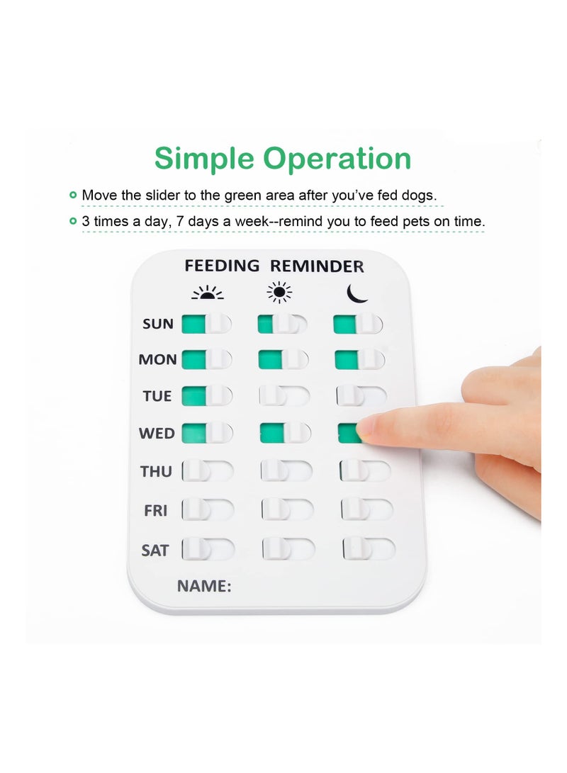 Magnetic Dog Feeding Reminder, 3 Times A Day, Firmly Mount for Avoid Overfeeding, Cat Feeding Reminder Chart Track with Magnets Titles and Double-Sided Adhesive