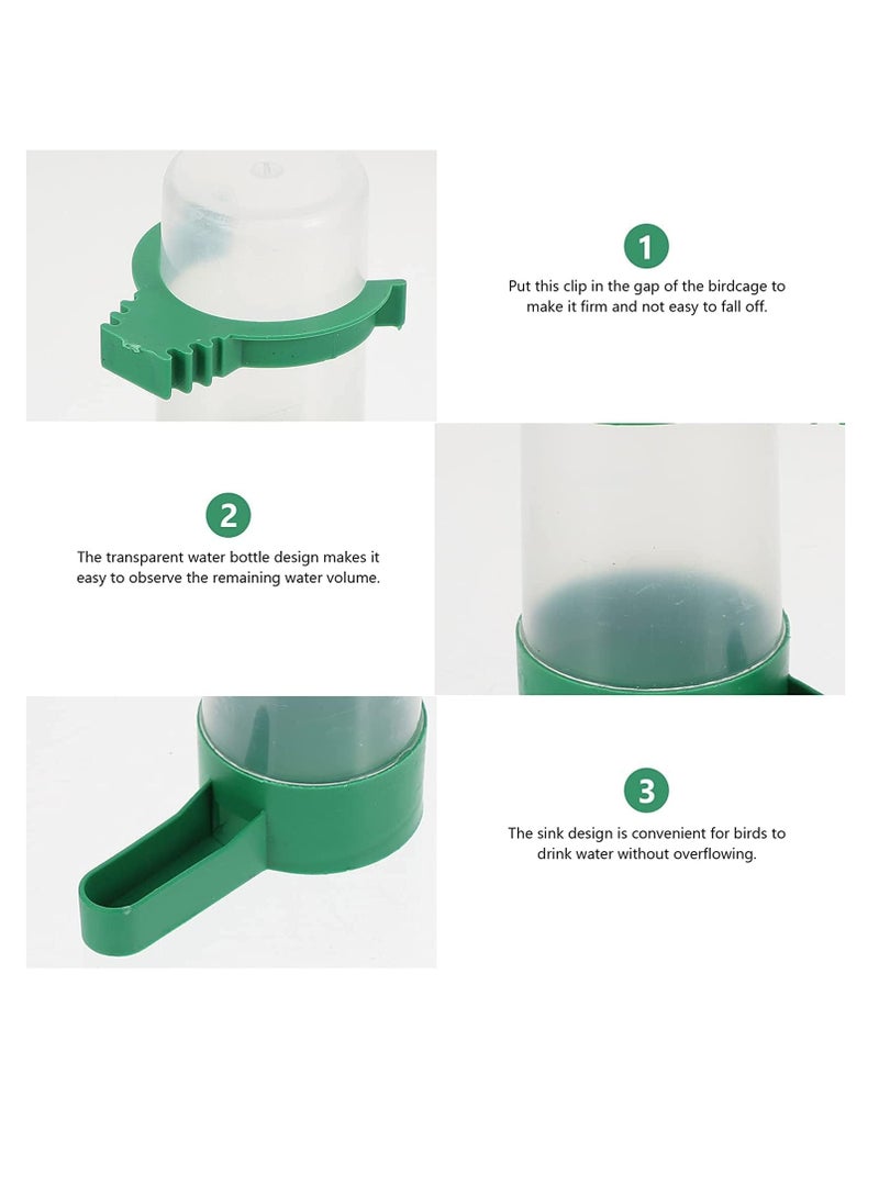 Bird Feeder Automatic Water Bottle Drinker Container Food Dispenser Pet Plastic Waterer Clip for Parrots Hanging in Cage Budgie
