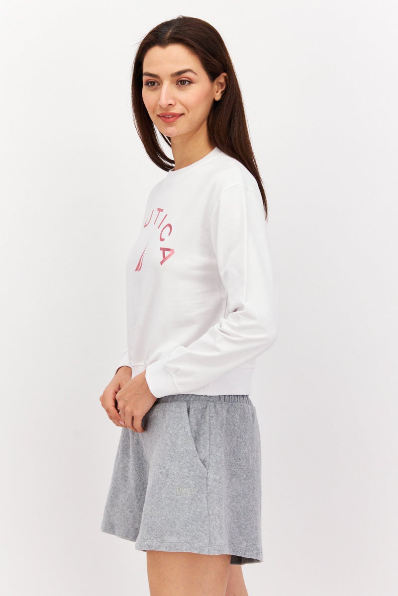 Women Sportswear Fit Long Sleeve Outdoor Sweatshirt, White