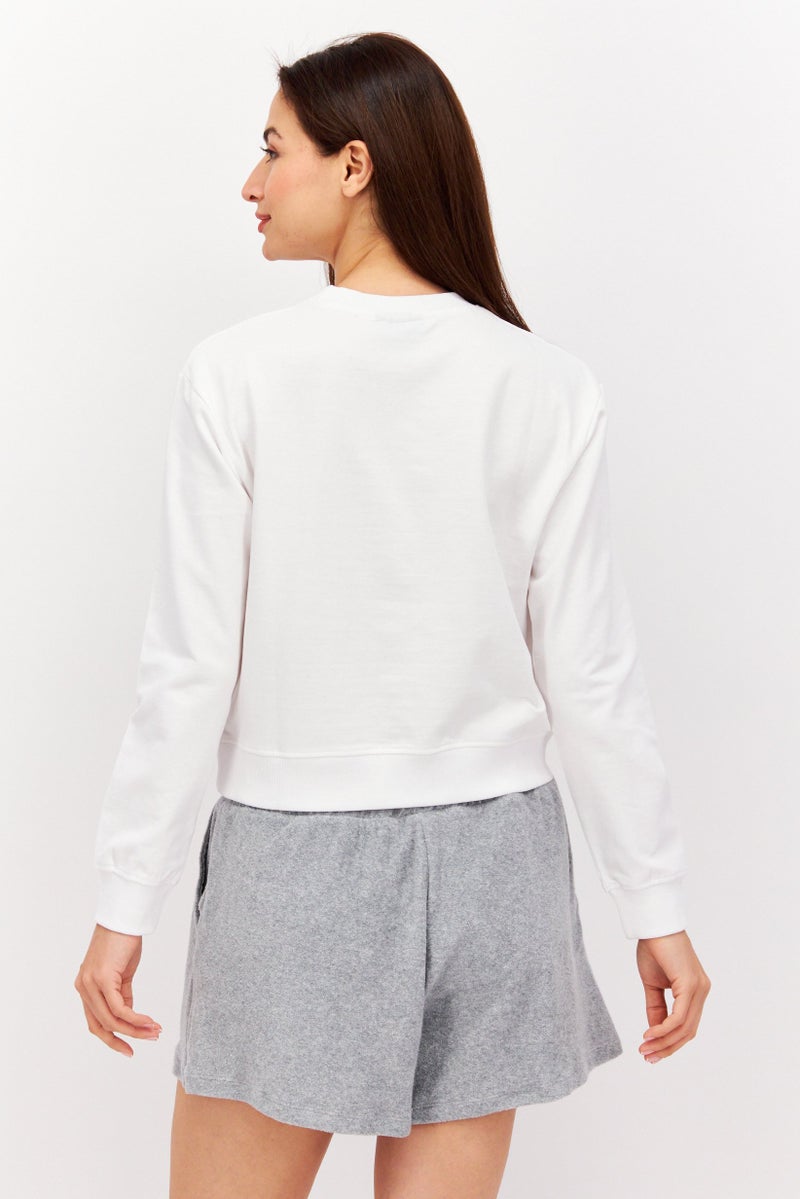 Women Sportswear Fit Long Sleeve Outdoor Sweatshirt, White