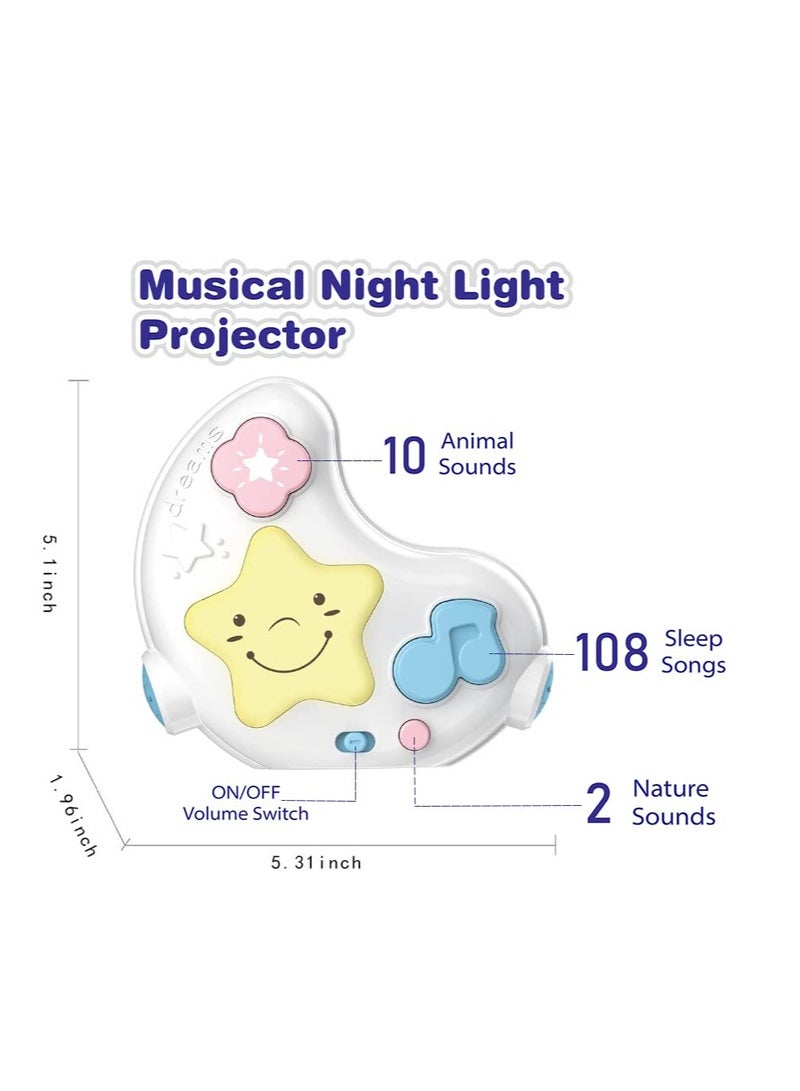 Baby Soother, White Noise Machine Baby Soother with Toy Remote,108 Lullaby Baby Sound Machine with Night Light for Sleeping, Portable Sound Machine Baby Toys for Traveling