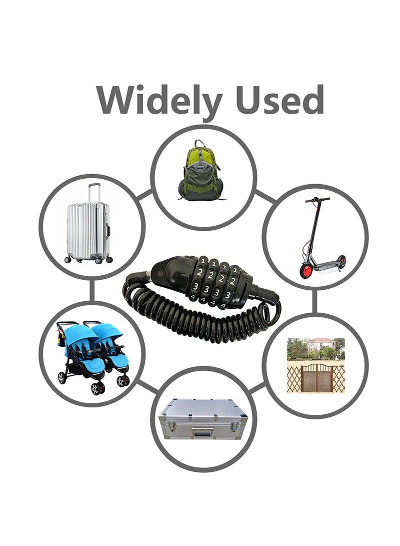 Bike Lock, Bicycle Combination Lock Helmet Password Lock Cycling Cable Lock for Scooter Bike Motorcycle Luggage