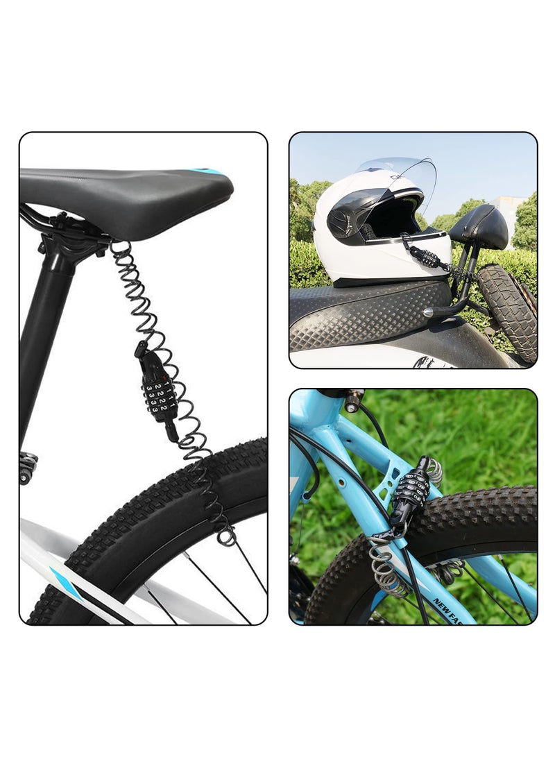 Bike Lock, Bicycle Combination Lock Helmet Password Lock Cycling Cable Lock for Scooter Bike Motorcycle Luggage