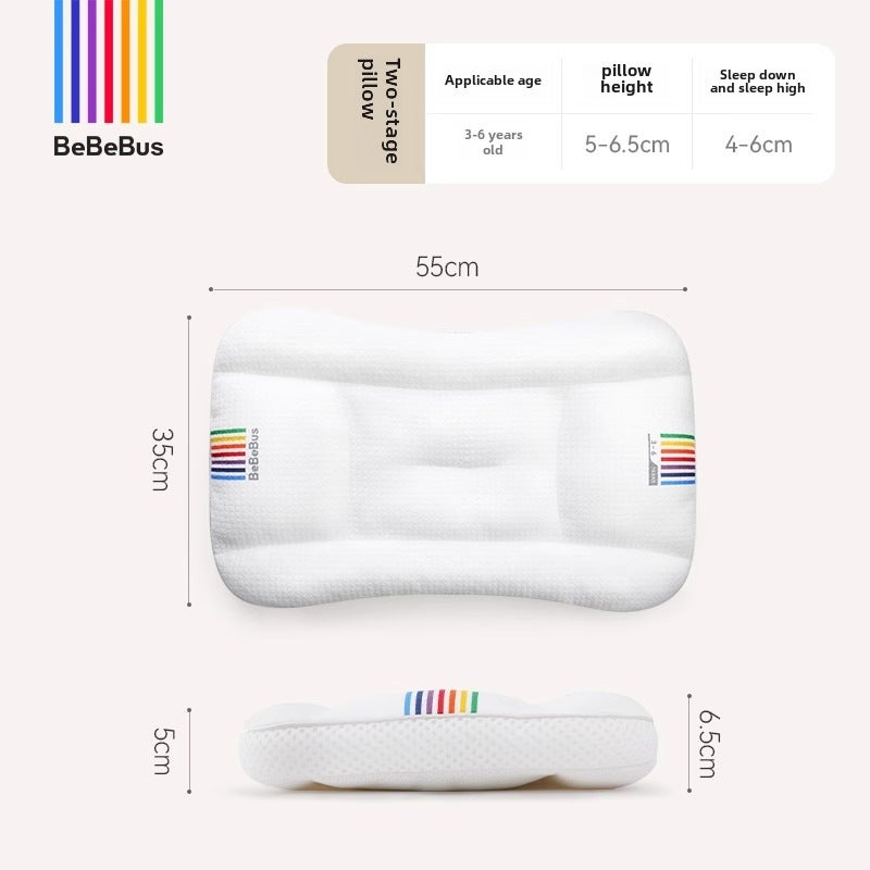 bebebus Baby Pillow Newborn Child Growth Pillow Anti-deflection Head Correction Head Type Baby Breathable Stretting Pillow Children's pillow two [for 3-6 years old]]