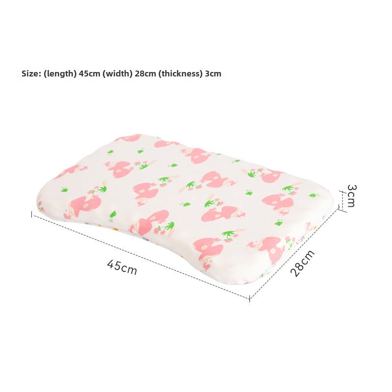 Breathable Silicone Baby Pillow for Head Shaping [1-6 years old] dimple pillow pink mushroom pillowcase