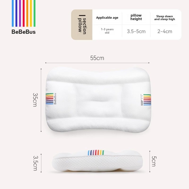 bebebus Baby Pillow Newborn Child Growth Pillow Anti-deflection Head Correction Head Type Baby Breathable Stretting Pillow Children's pillow section [for 1-3 years old]]