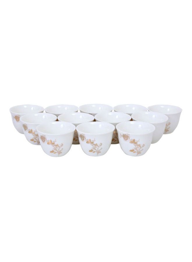 12-Piece Istakan Cup Set White/Beige