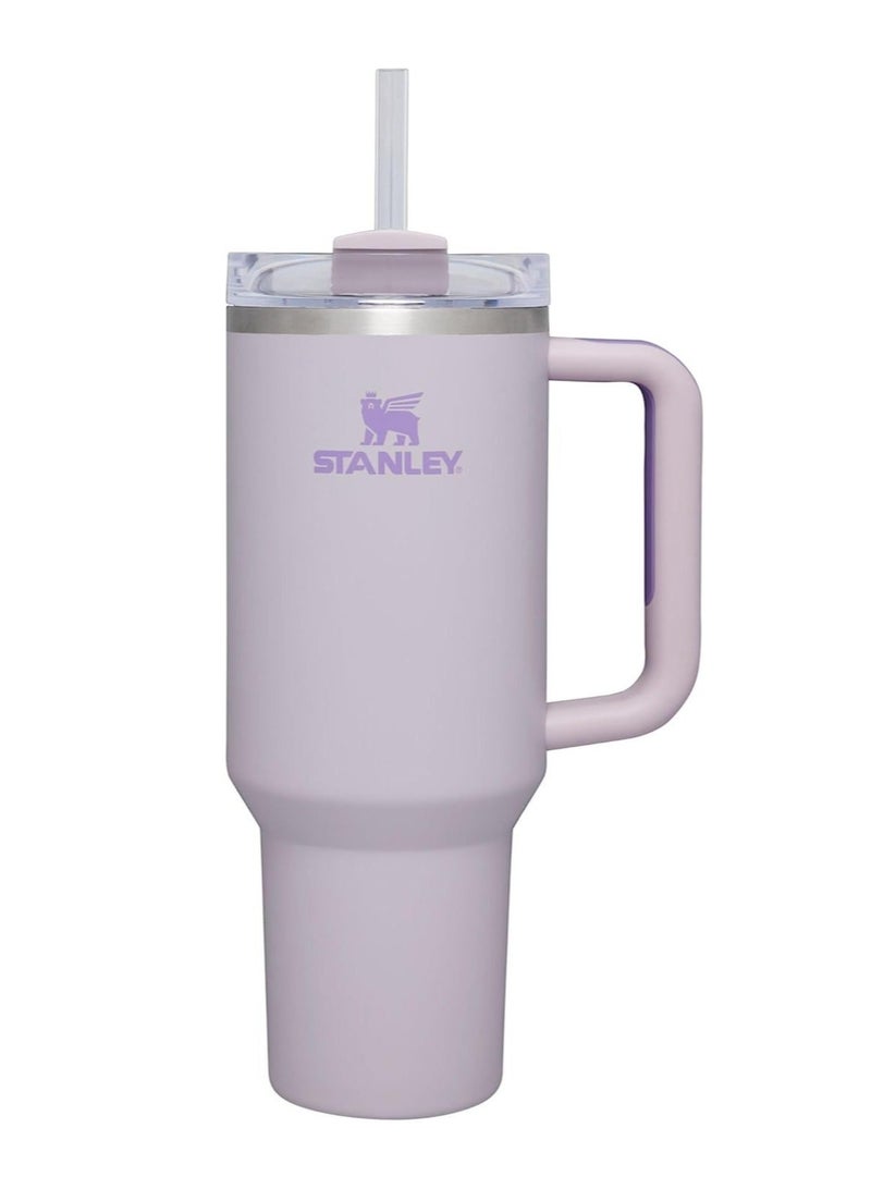 Stainless steel vacuum cup with lid and straw for ice and cold drinks