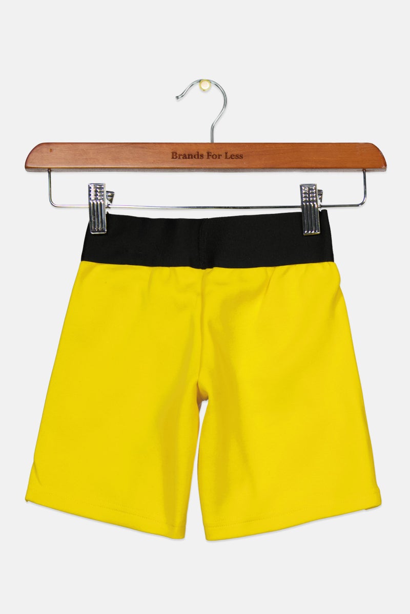 Toddlers Boy Brand Logo Short, Yellow Combo