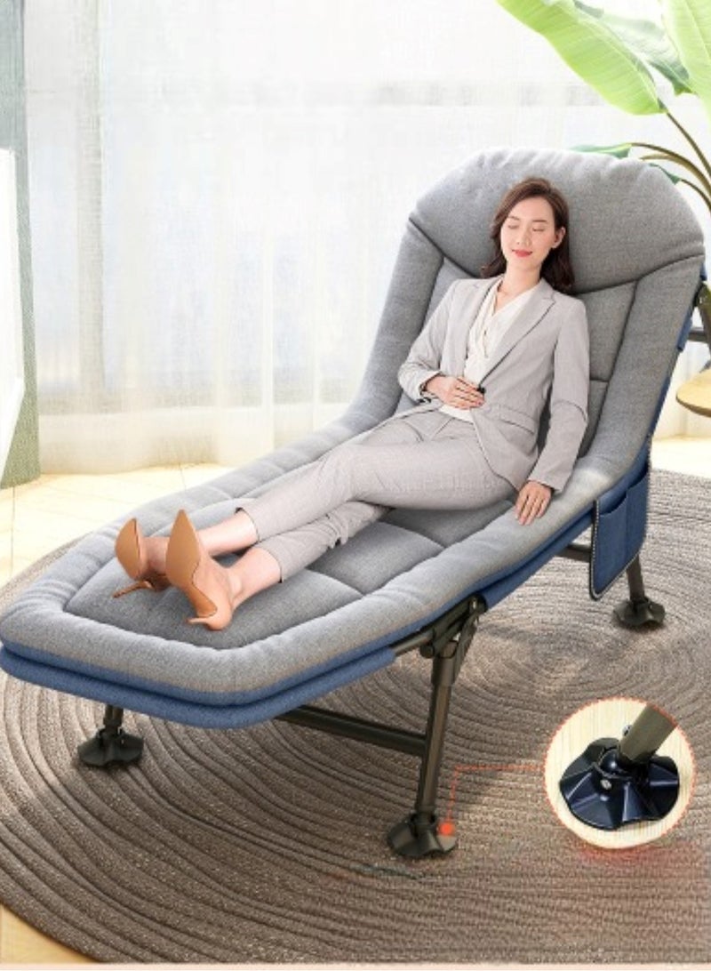 Premium Foldable Reclining Lounge Chair Dark Grey