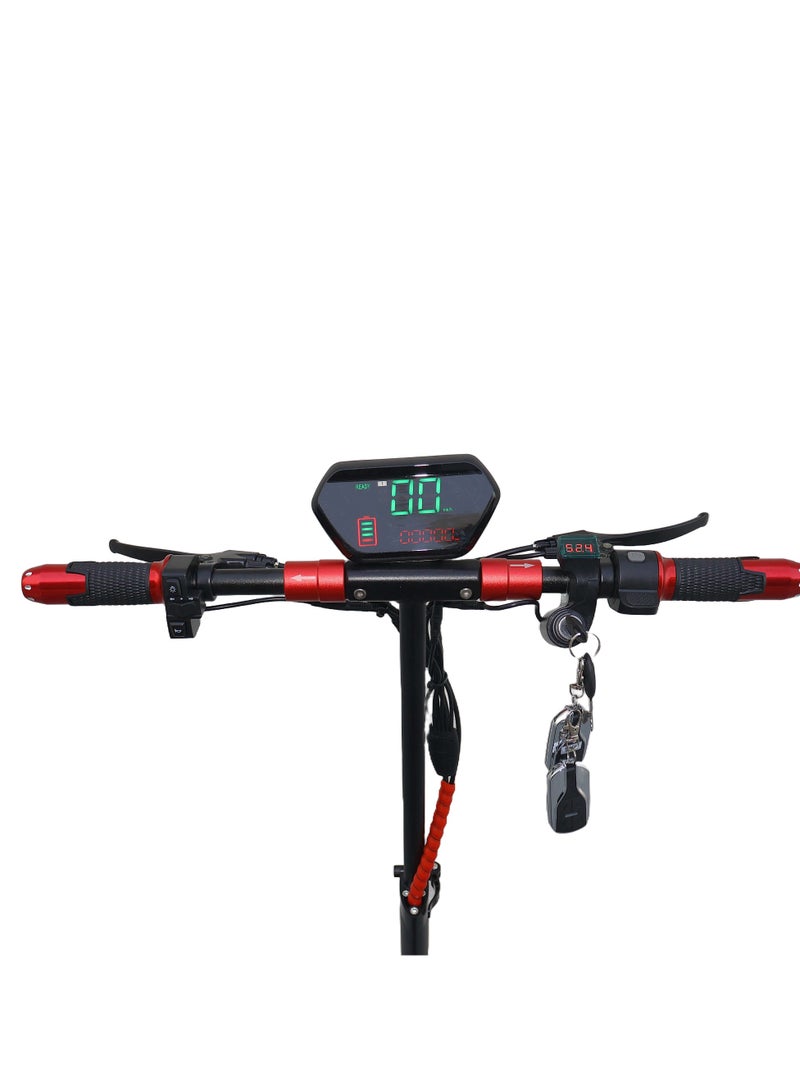 Electric Scooter 1000W Motor 48V10Ah Battery 35 to 45Km Range Max Speed 55KmpH 4 Suspension Led Lights & Digital Display  E10 with rear tail