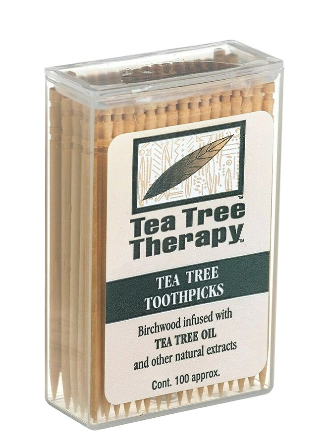 100-Piece Tea Tree And Menthol Toothpick Beige