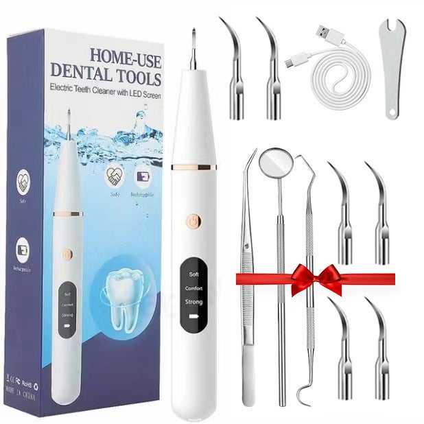 Ultrasonic Electric Tooth Cleaner Plaque Remover2058 cassette with accessories (6 heads) 2058 cassette with accessories (6 heads)