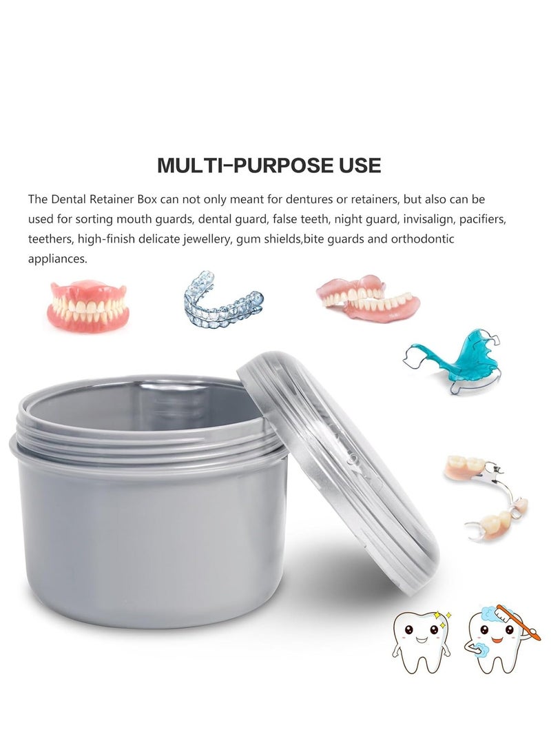 Denture Bath Cup Denture Case Retainer Cleaner Case Cleaning Care Denture Clear and Retainer Denture Holder for Household Office Travel