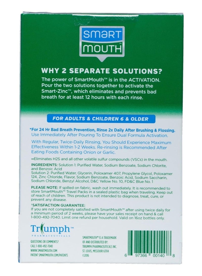 SmartMouth Mouthwash Packets, Clean Mint, 10 Count