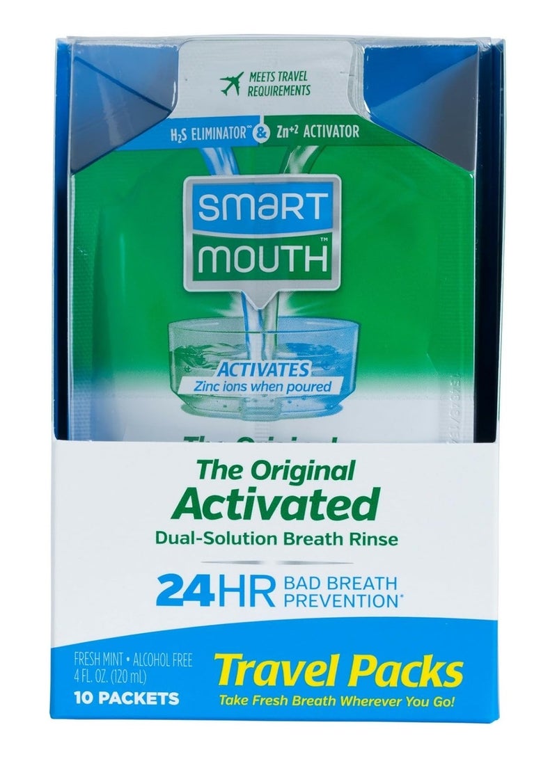 SmartMouth Mouthwash Packets, Clean Mint, 10 Count