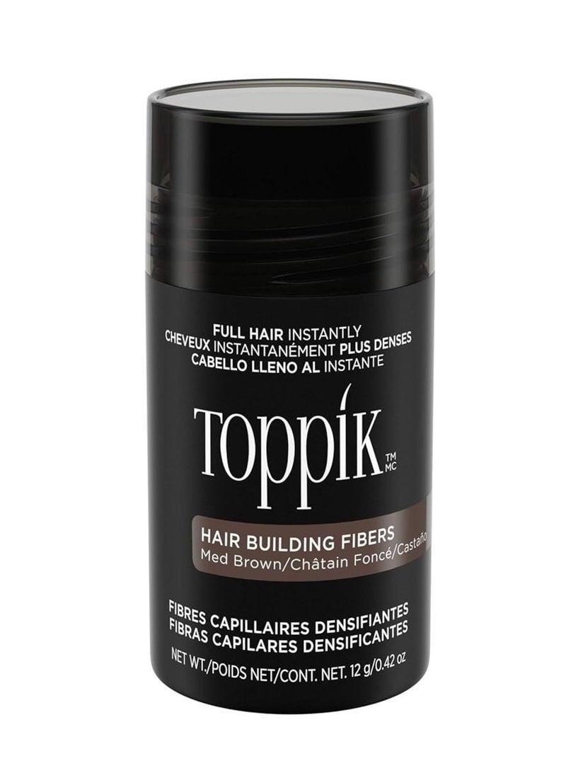 TOPPIK Hair Building Fibers, Medium Brown, 12g