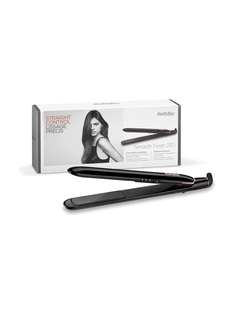 Smooth Finish 230 Hair Straightener, Titanium Ceramic Plates For Efficient Straightening, Adjustable Temperature Settings For Versatile Styling, Salon-quality Results At Home, ST250SDE - Black 25 MMgrams