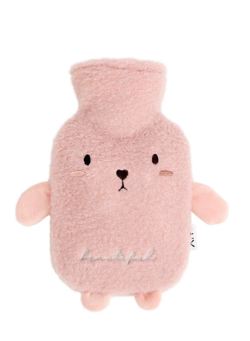 Hot Water Bag Warm Water Bag Hot Water Bottles Cosy Fluffy Soft Plush Cute Pattern for Back Legs Waist Warm for Family or Girlfriend