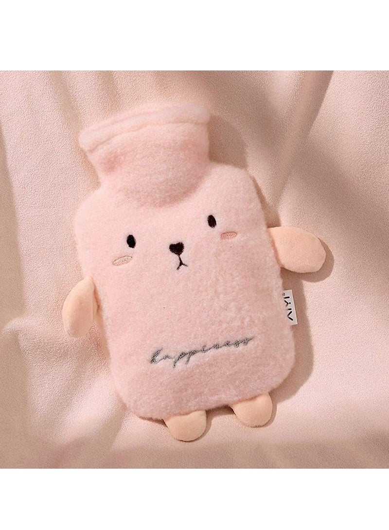 Hot Water Bag Warm Water Bag Hot Water Bottles Cosy Fluffy Soft Plush Cute Pattern for Back Legs Waist Warm for Family or Girlfriend