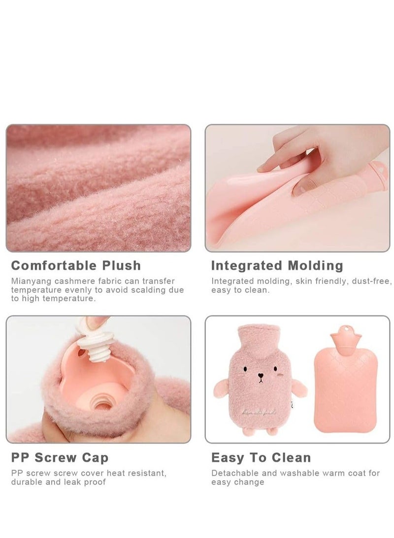 Hot Water Bag Warm Water Bag Hot Water Bottles Cosy Fluffy Soft Plush Cute Pattern for Back Legs Waist Warm for Family or Girlfriend