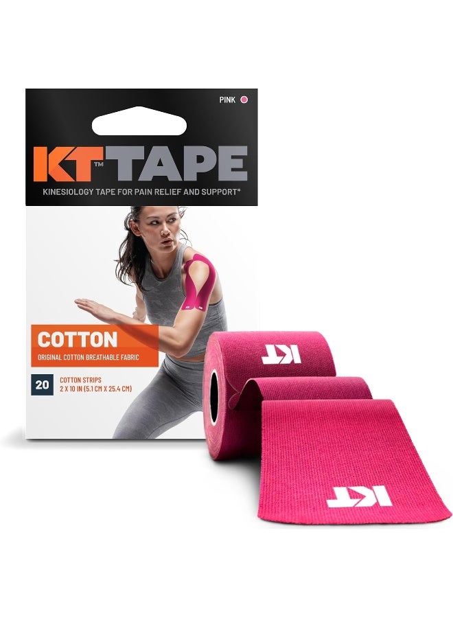 Original Cotton Elastic Kinesiology Therapeutic Athletic Tape 20 Pack 10” Cut Strips