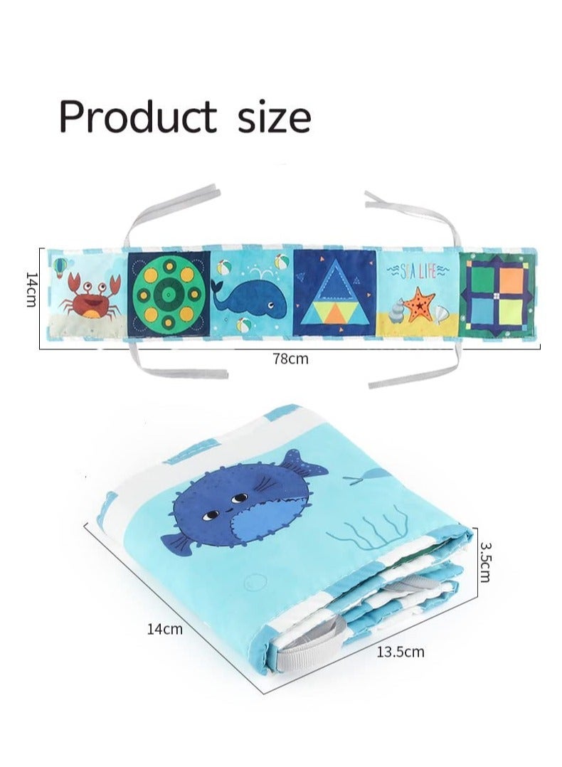 Black and White Cloth Books   High Contrast Baby Cloth Book for Early Education, Infant Tummy time Mat, Three Dimensional Can Bitten and Tear Not Rotten Paper 0 3 Y Baby Toys Underwater World