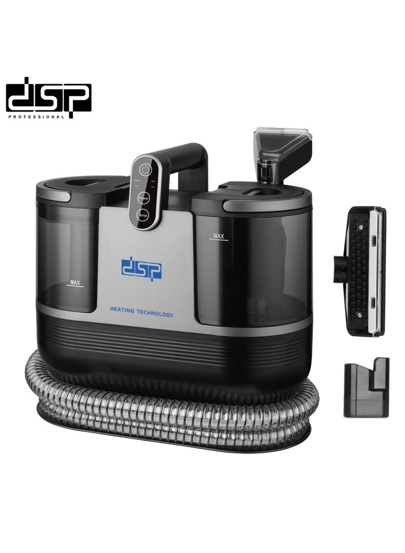 DSP Dust Cleaning Broom with Self Cleaning Brush Head 1200W Power Supports 38,000 RPM 12KPa Suction Power Contains 2 Tanks 1.6L/900ml, 286.4g/min, IPX4, 50°C Instant Heat Power with 5m Insulating Cable Noise control 85 dB new version (black)