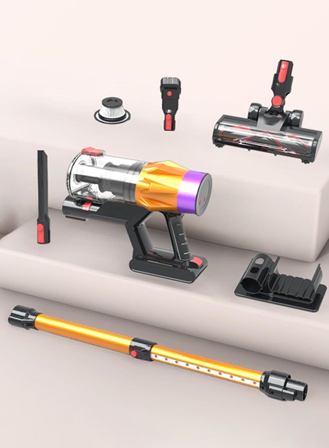 V18 Cordless Vacuum Cleaner,28Kpa/550W 6-in-1 High Powerful Stick Vacuum, 40Mins Runtime,Lightweight Vacuum with Brushless Motor,3 Power Modes & LED Display, for Hardwood Floor Carpet Pet Hair,Gold